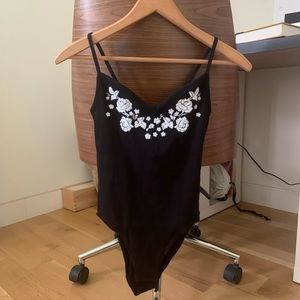Embroidered Floral Bodysuit